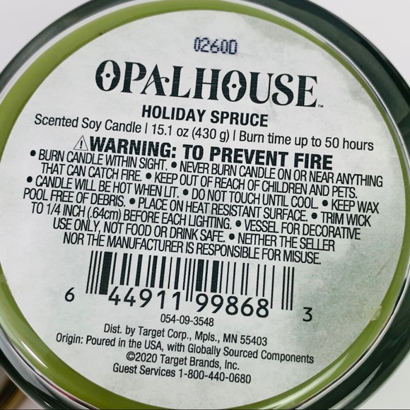 2 OpalHouse Holiday Spruce Glass Jar Candle 15.1oz - Picture 5 of 5